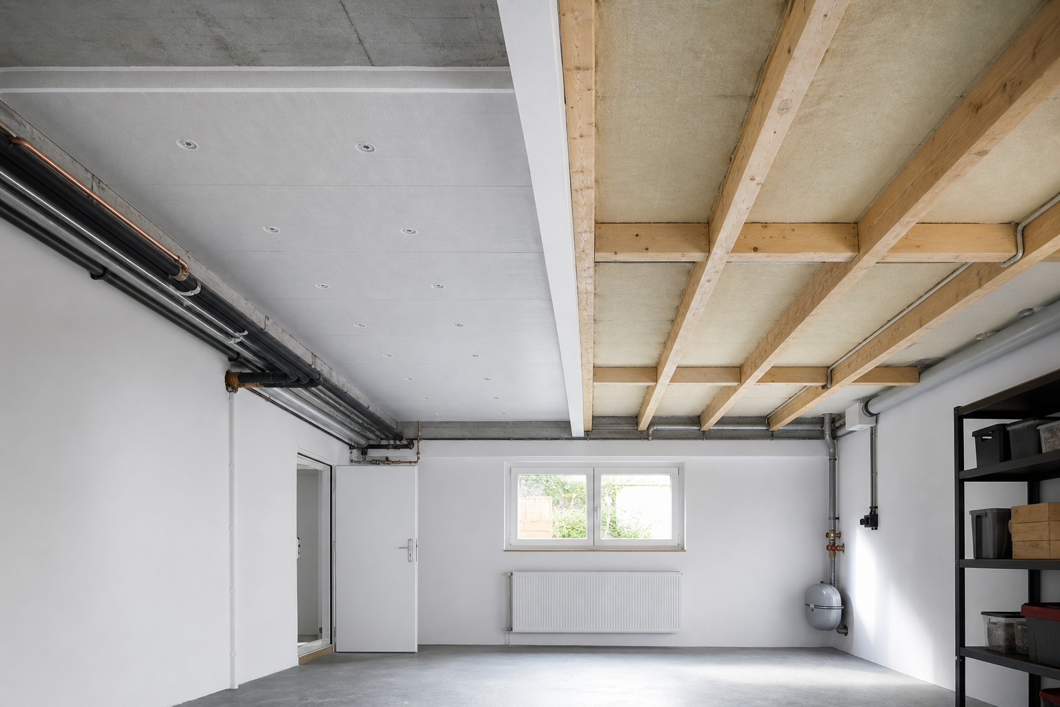 Kellerdecke selber dämmen: U-Wert Verbesserung bei Beton- vs. Holzbalkendecke